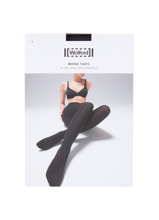Wolford Merino maillot in 200 denier - voorkant donkerblauw