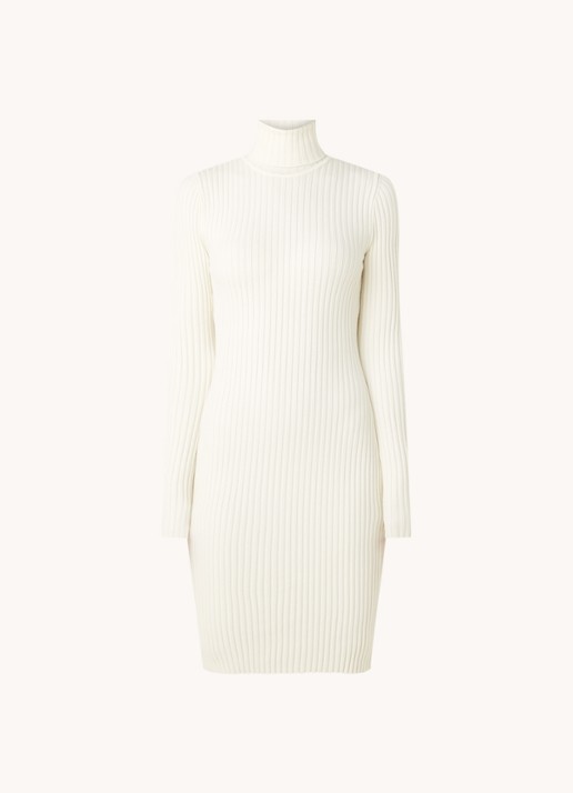 Wolford Merino mini trui-jurk in wolblend - voorkant 2 gebroken wit