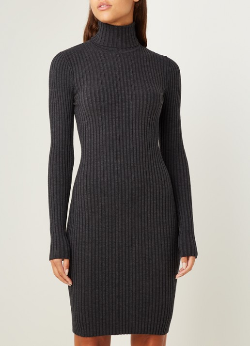 Wolford Merino mini trui-jurk in wolblend - detail 4 donkergrijs