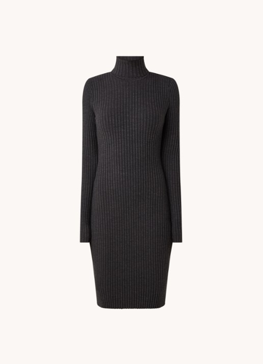 Wolford Merino mini trui-jurk in wolblend - voorkant 2 donkergrijs
