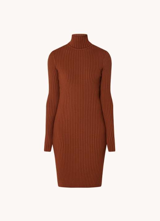 Wolford Merino mini trui-jurk in wolblend - voorkant 3 roodbruin
