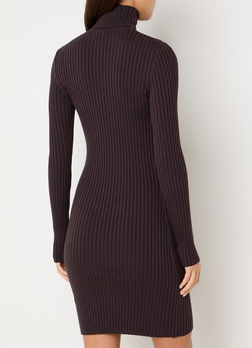 Wolford Merino mini trui-jurk in wolblend - achterkant 2 aubergine