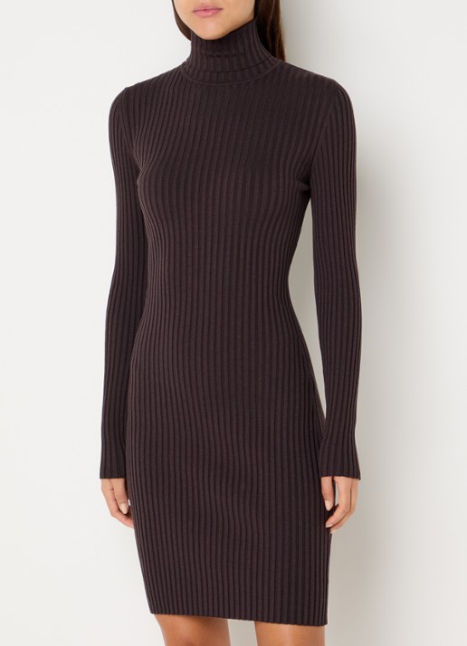 Wolford Merino mini trui-jurk in wolblend - detail aubergine