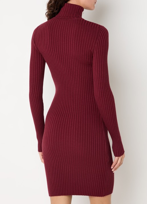 Wolford Merino mini trui-jurk in wolblend - achterkant 2 bordeauxrood