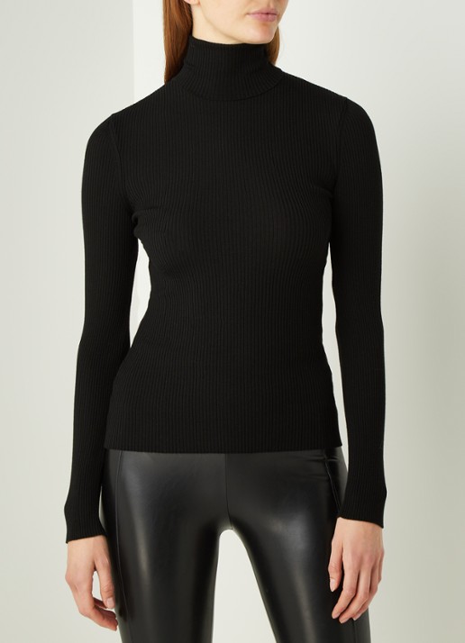 Wolford Merino ribgebreide coltrui van wol