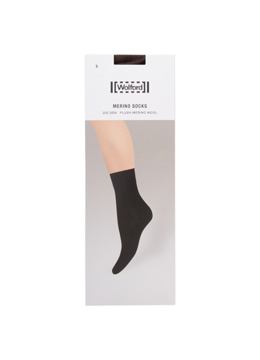 Wolford Merino sokken in wolblend  - voorkant bruin