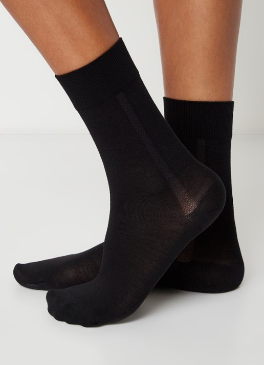 Wolford Merino sokken in wolblend  - voorkant 2 diepzwart