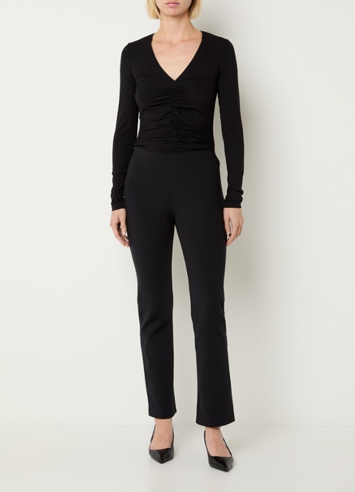 Wolford Midnight Grace high waist slim fit pantalon - voorkant 3 zwart