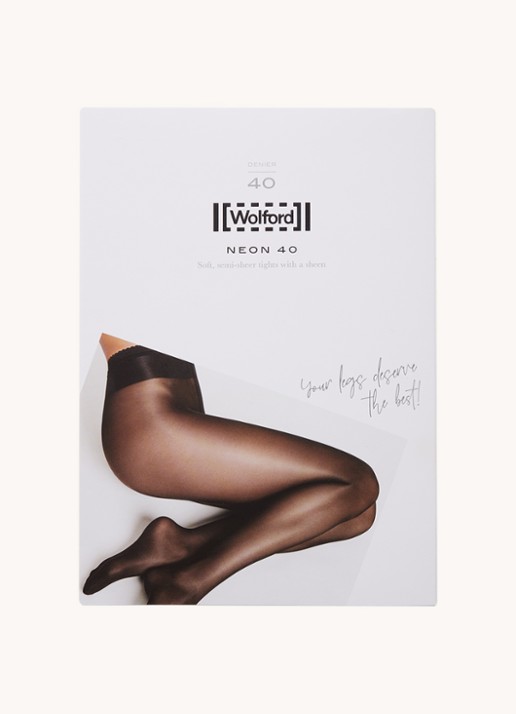 Wolford Neon panty in 40 denier  - voorkant 2 donkerbeige