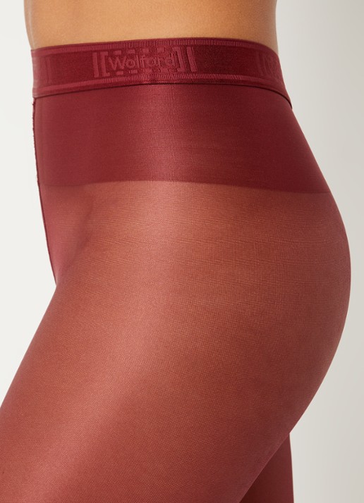 Wolford Neon panty in 40 denier - detail 2 bordeauxrood