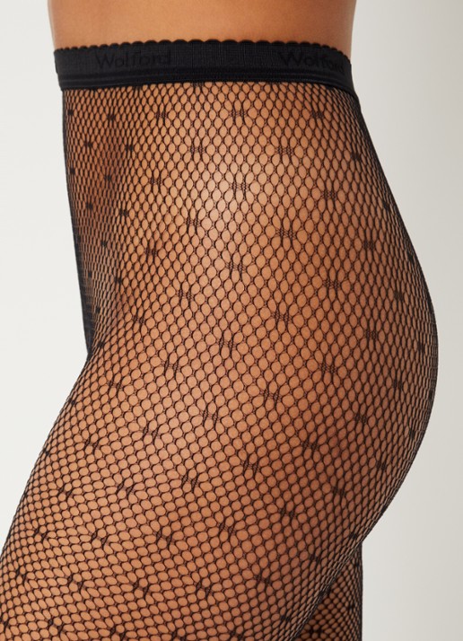 Wolford Netpanty met stippenmotief  - detail 2 zwart