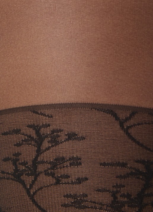 Wolford Passion Flower panty met bloemenprint in 20 denier - detail 3 diepzwart