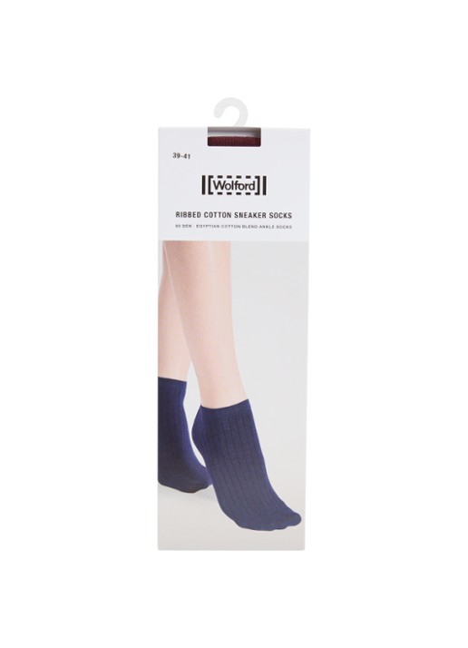Wolford Ribgebreide sneakersokken in katoenblend