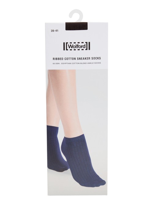 Wolford Ribgebreide sneakersokken in katoenblend