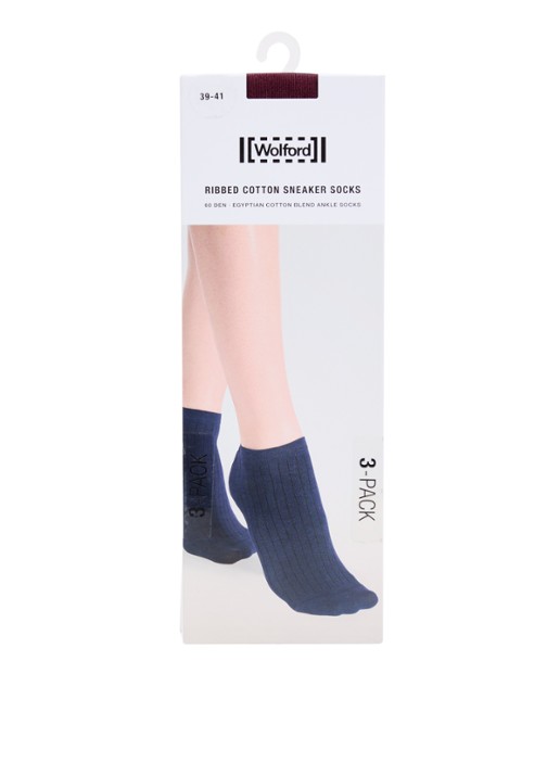 Wolford Ribgebreide sokken in katoenblend in 3-pack
