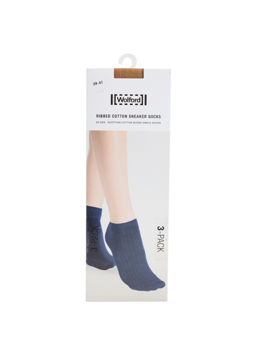 Wolford Ribgebreide sokken in katoenblend in 3-pack