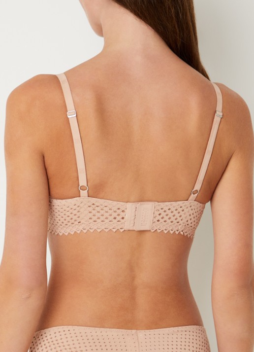 Wolford Romantic beugel bh met opengewerkt dessin - achterkant 5 zalmroze