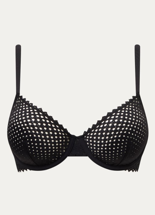 Wolford Romantic beugel bh met opengewerkt dessin - voorkant zwart