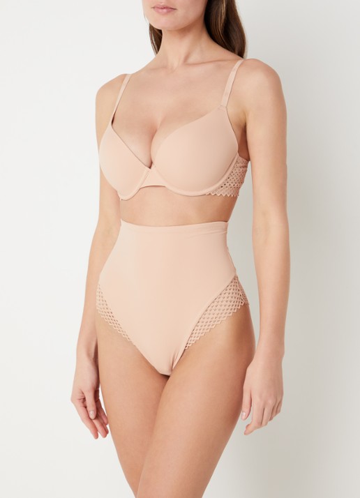 Wolford Romantic high waisted corrigerende hipster met opengewerkt dessin