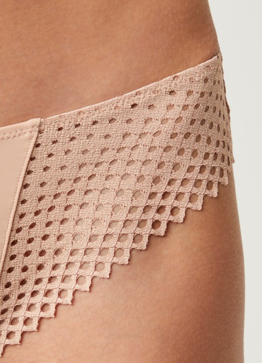 Wolford Romantic slip met opengewerkt dessin - detail 2 zalmroze