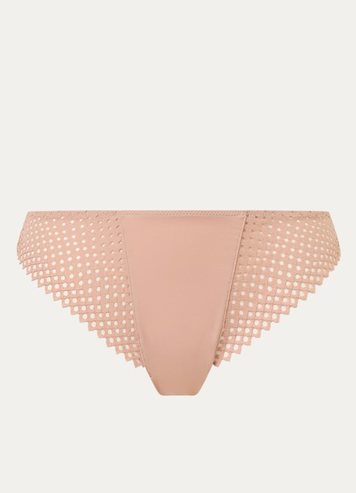 Wolford Romantic slip met opengewerkt dessin - voorkant 3 zalmroze