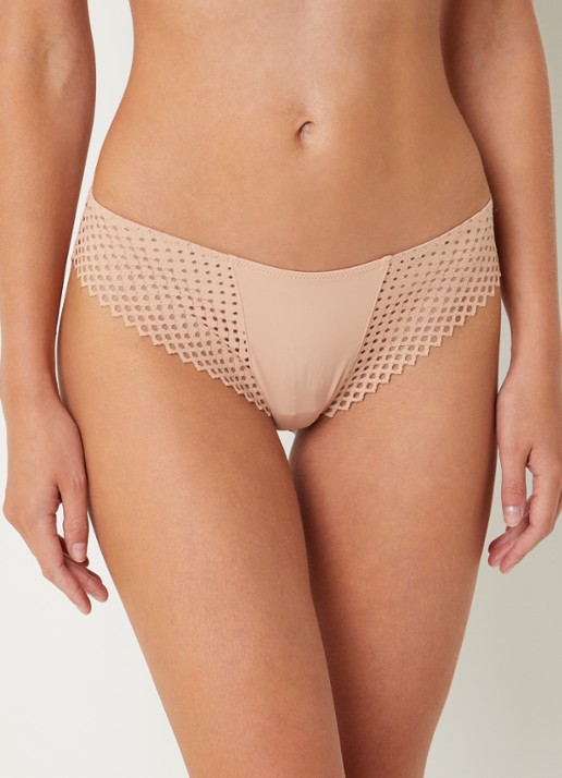 Wolford Romantic slip met opengewerkt dessin - voorkant 4 zalmroze