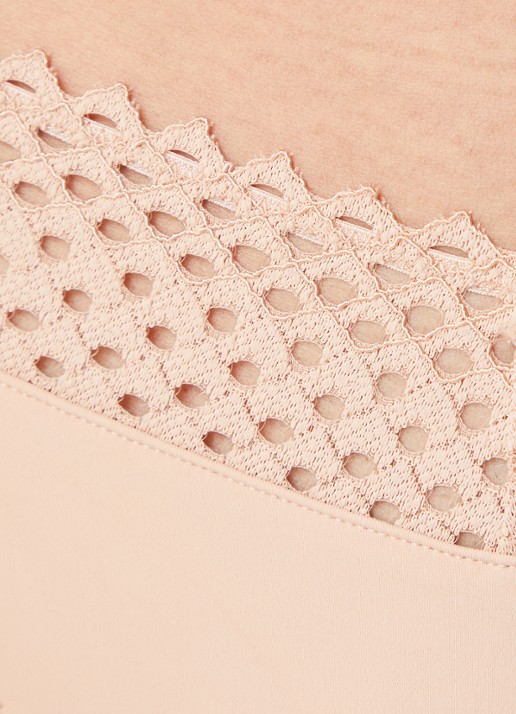Wolford Romantic string met opengewerkt dessin - detail 5 zalmroze