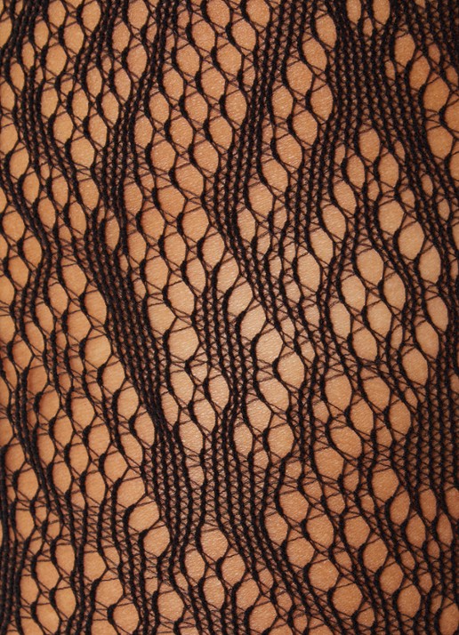Wolford Rose Lace Effect netpanty  - detail zwart