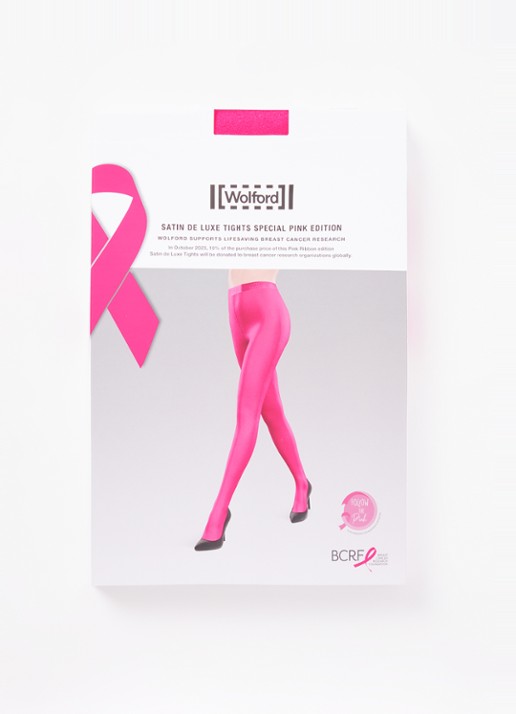 Wolford Satin de luxe panty in 100 denier - voorkant roze