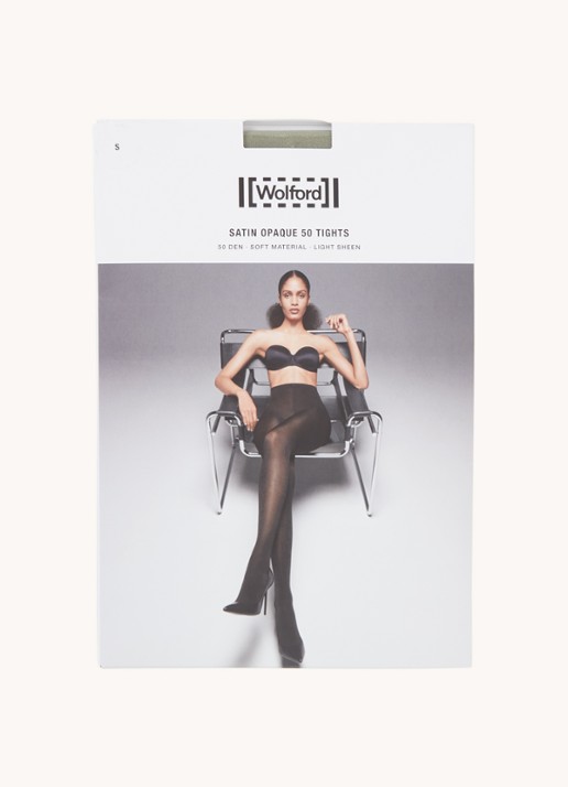 Wolford Satin Opaque panty in 50 denier  - voorkant bronsgroen