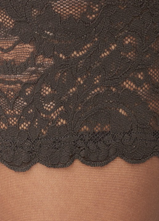 Wolford Satin Touch stay-ups in 20 denier  - detail nearly black - 18378