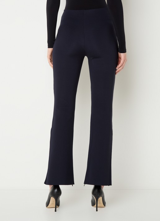 Wolford Scuba high waist flared legging met persplooi - achterkant 2 donkerblauw