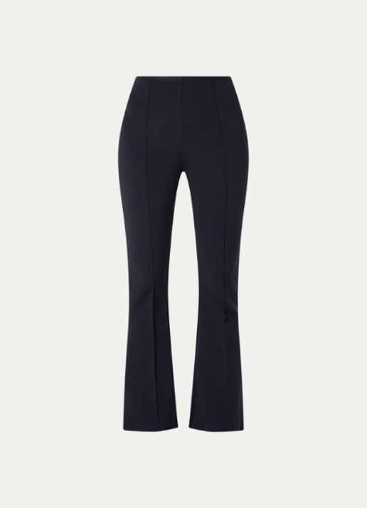 Wolford Scuba high waist flared legging met persplooi - voorkant 3 donkerblauw