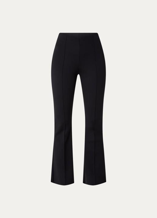 Wolford Scuba high waist flared legging met persplooi - voorkant 3 zwart