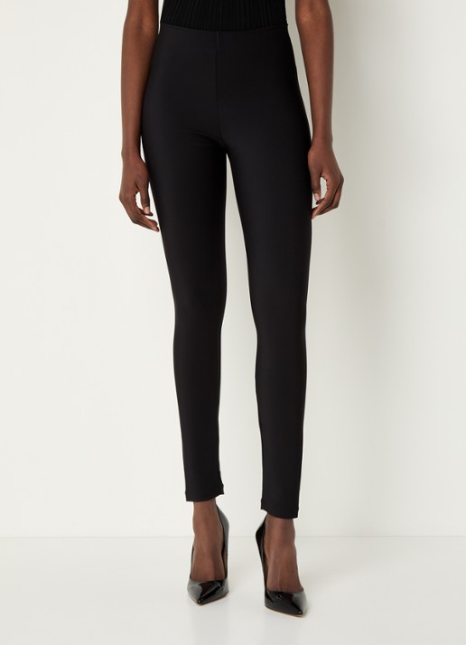 Wolford Scuba high waist skinny fit legging met stretch - detail zwart