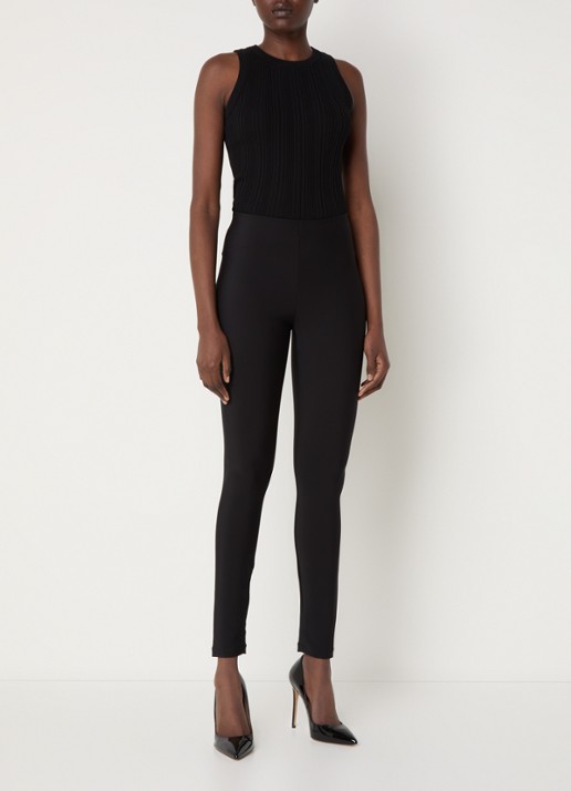 Wolford Scuba high waist skinny fit legging met stretch - voorkant 4 zwart