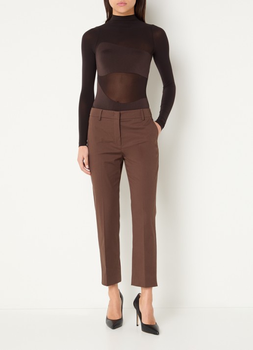 Wolford Shade stringbody met print - voorkant 4 donkerbruin
