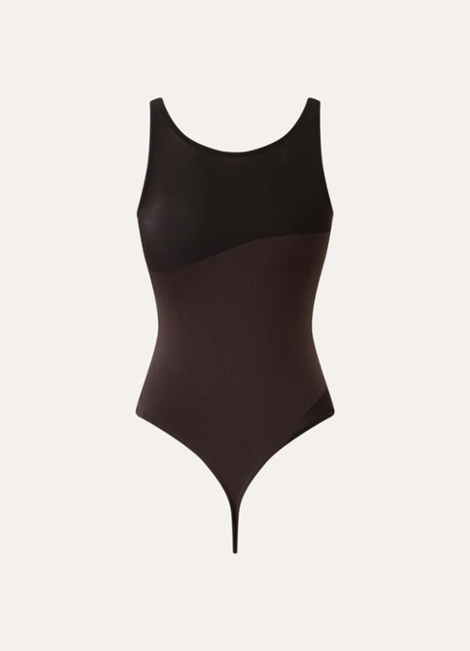 Wolford Shade stringbody  - achterkant donkerbruin