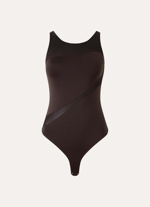 Wolford Shade stringbody  - voorkant 3 donkerbruin