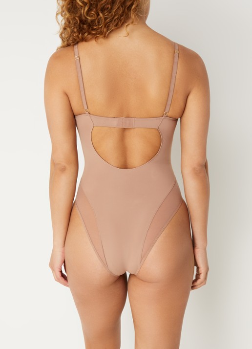 Wolford Sheer Opaque body met beugel - achterkant 3 beige