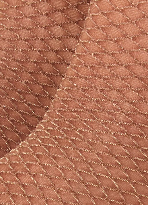Wolford Shimmer Effect pantysokken met lurex in 25 denier - detail cognac