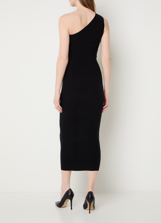 Wolford Slash midi kokerjurk met cut-out detail - achterkant zwart