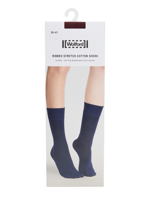 Wolford Stretch ribgebreide sokken in katoenblend