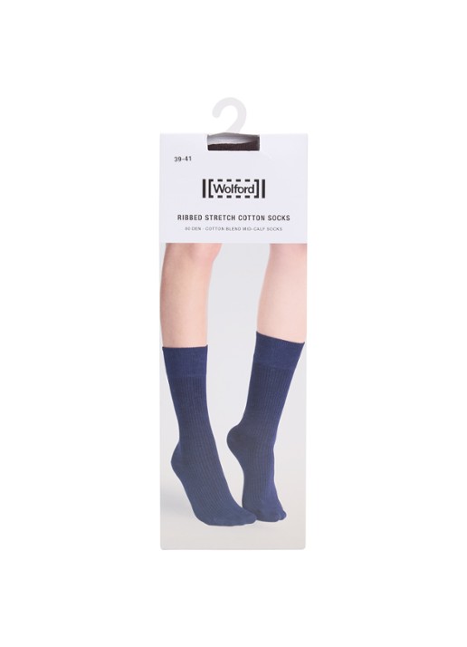 Wolford Stretch ribgebreide sokken in katoenblend