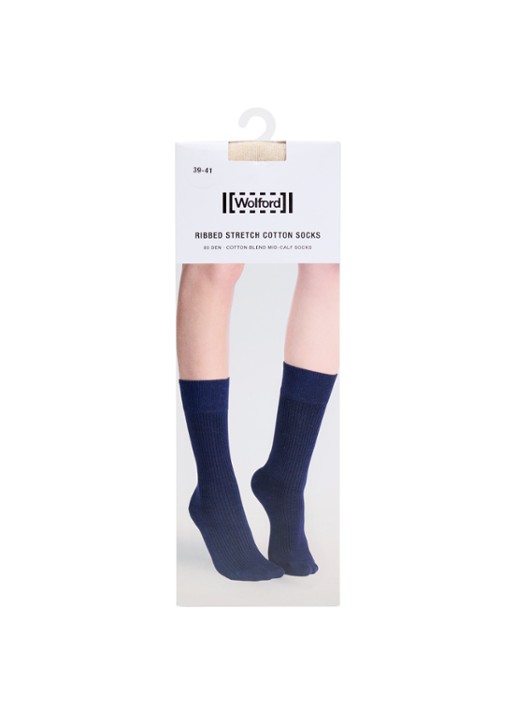 Wolford Stretch ribgebreide sokken in katoenblend