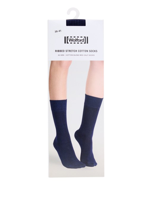 Wolford Stretch ribgebreide sokken in katoenblend