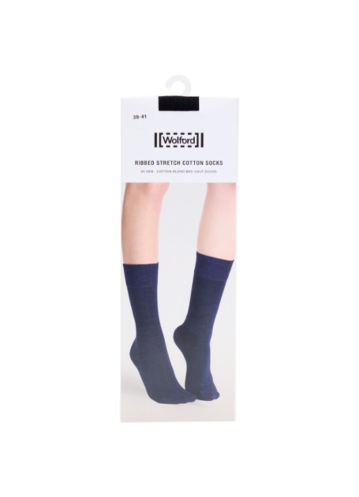 Wolford Stretch ribgebreide sokken in katoenblend