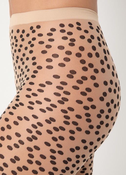 Wolford Sweet Dots panty met stippenprint in 20 denier - detail 4 zwart