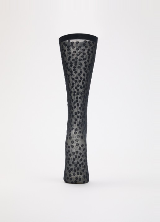 Wolford Sweet Dots pantysokken met stippenprint in 20 denier - voorkant 3 zwart