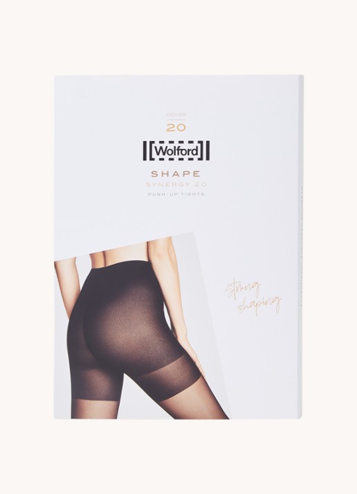 Wolford Synergy corrigerende panty in 20 denier - voorkant diepzwart